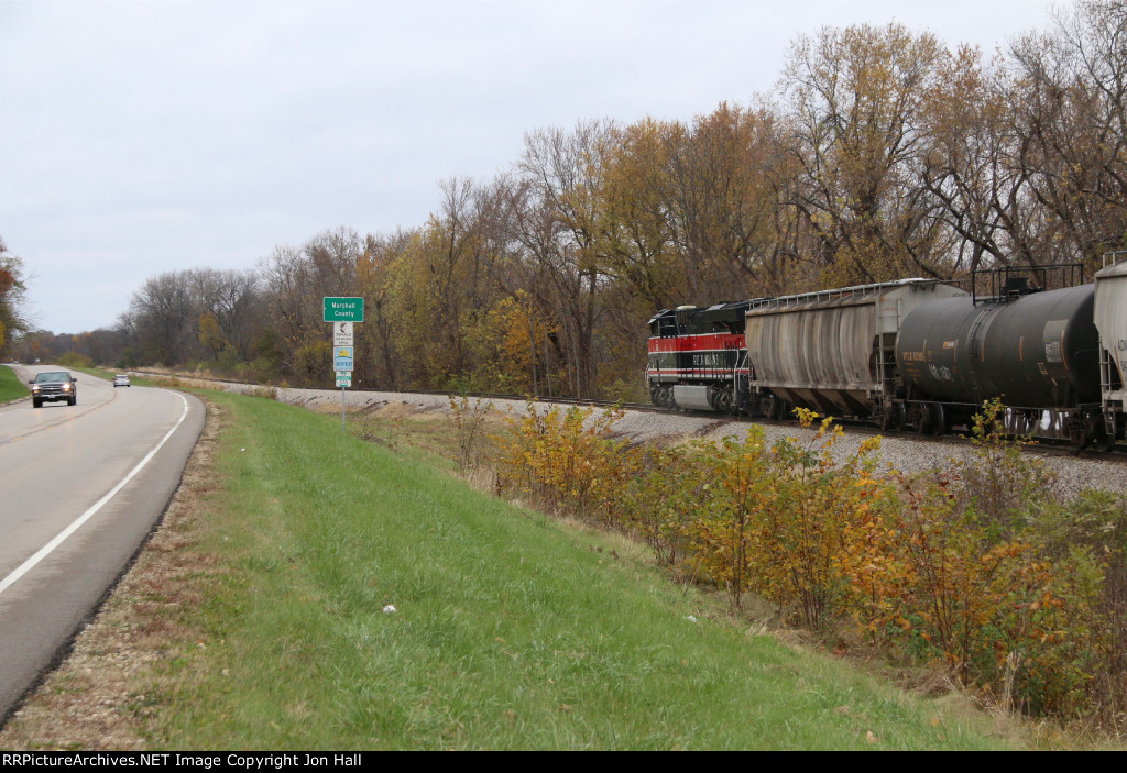 513 heads away as it rolls in to Marshall County